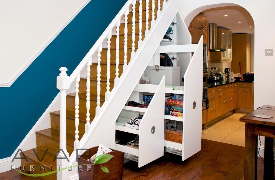 shoe-rack-under stairs-space