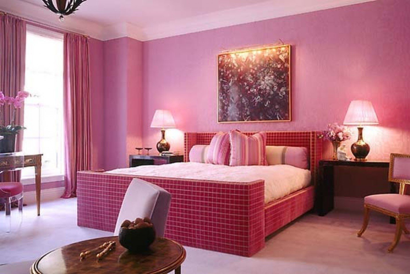 Girls room in pretty pink_Interior color trends