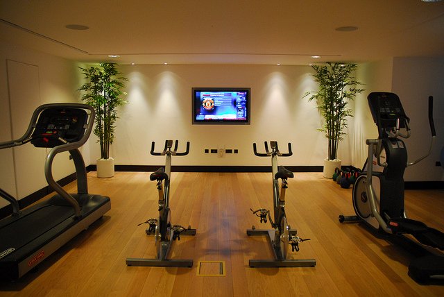 Fitness room entertainment system