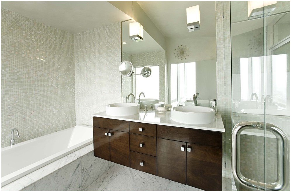 Bathroom ideas full height wall mirror