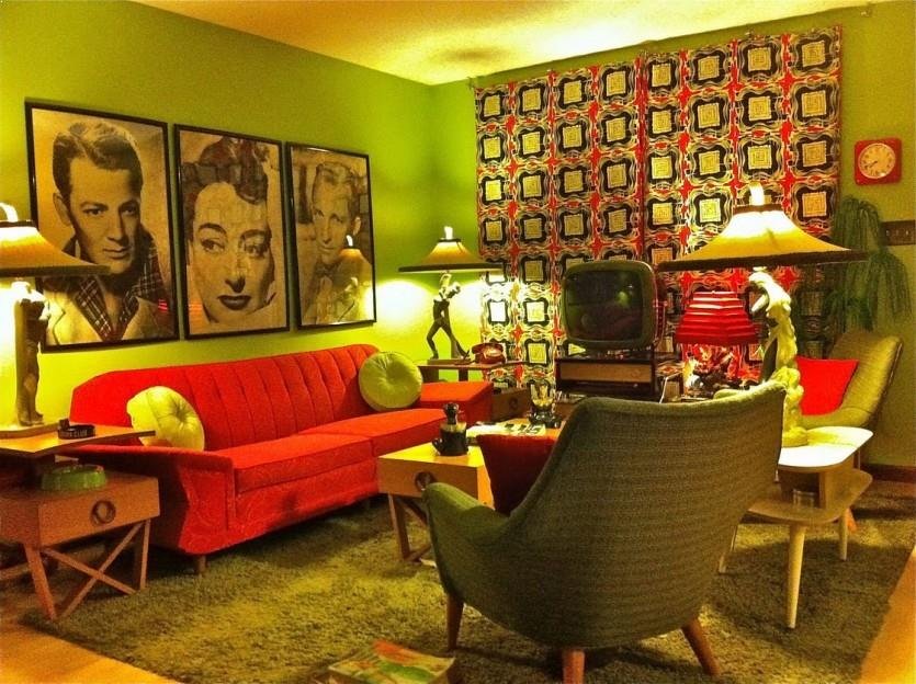 Retro interior styles of Seventies