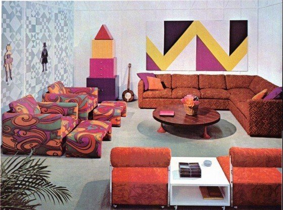 Retro interior styles of Sixties