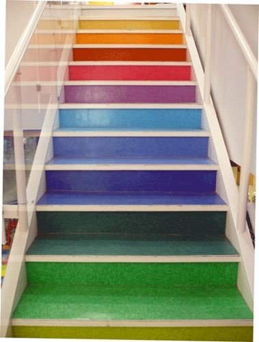 Stair decoration ideas-rainbow stairs