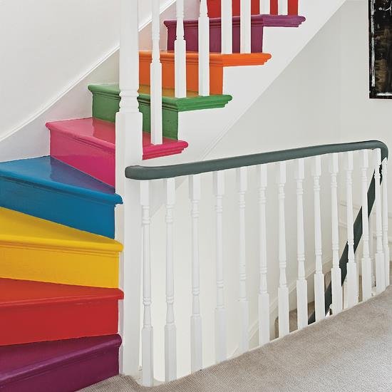 Stair decoration ideas-rainbow stairs