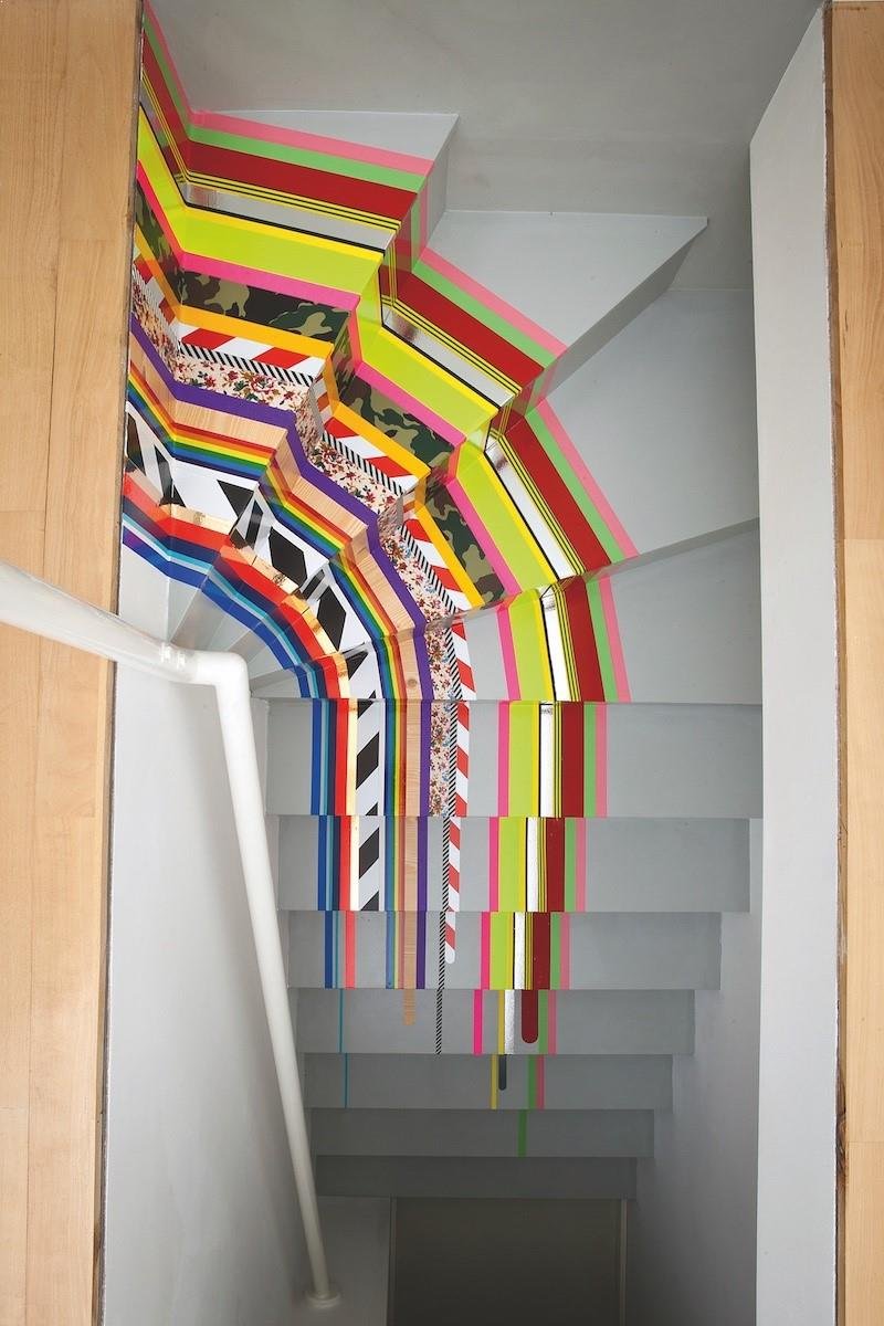 Stair decoration ideas-washi tape look 