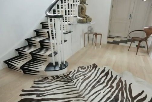 Stair deccoration ideas-zebra stripes looks 
