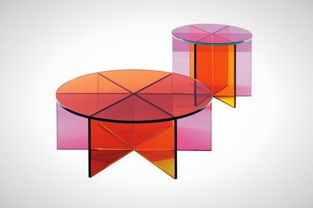 Colored Glass Table