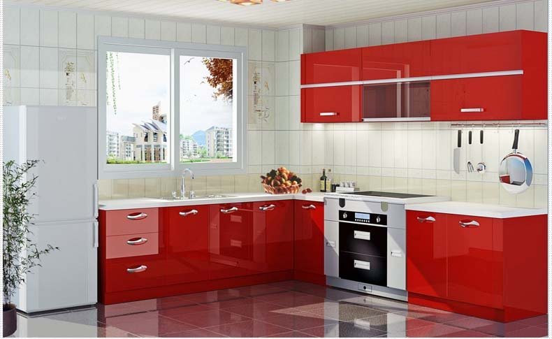 High-Gloss-UV-finish-kitchen-cabinets