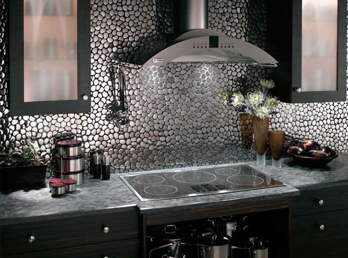 shiny disco tiles kitchen backsplash ideas
