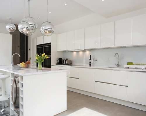 contemporary-kitchen-white high gloss paint on shutters