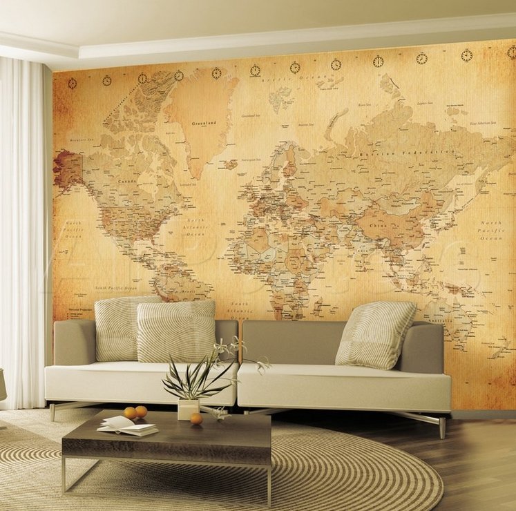 world map mural wall decor