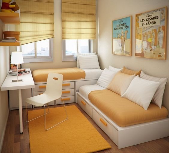Kids-room-compact-design-orange-theme
