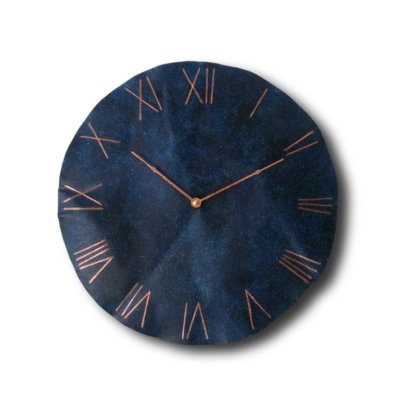 Navy Blue Copper Wall Clock