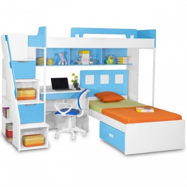 Loft bed with study table_kidsroom