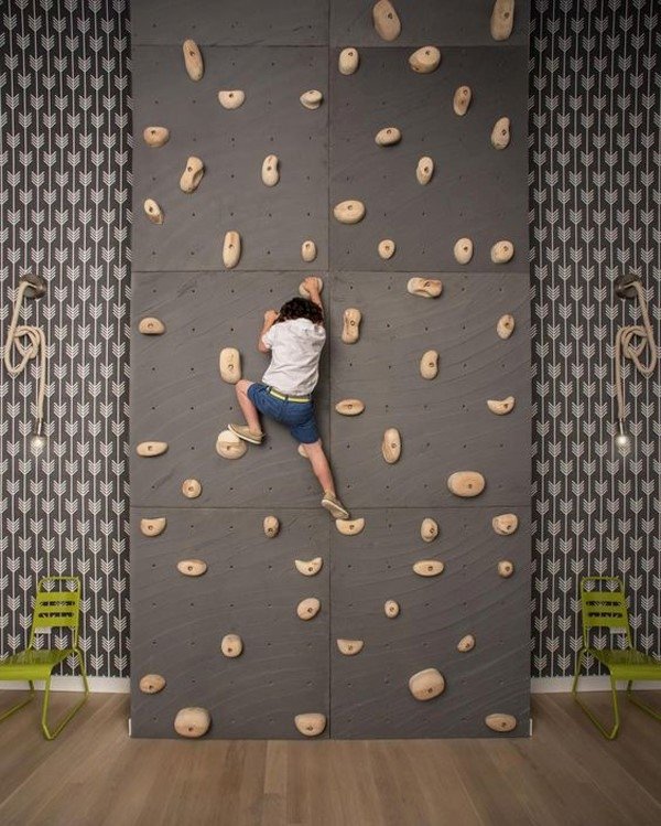 indoor rock wall climber